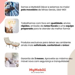 Poltrona Sala Estar Decorativa Costela de Adão com Puff Luxo: Poltrona Costela Linho Bege Claro - 2
