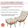 Poltrona Sala Estar Decorativa Costela de Adão com Puff Luxo: Poltrona Costela Linho Bege Claro - 10
