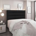 Ver imagem 2 de Cabeceira Casal Vera 140cm para Cama Box Madeira Suede Preto Loja Sheep