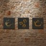 Quadros Decorativos para Cozinha Sala Bar Kit Trio Nogueira - 2