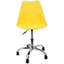 Ver imagem 2 de Cadeira de Escritório Eames Leda com Assento Pu Giratória:amarelo Amarelo