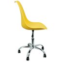 Ver imagem 3 de Cadeira de Escritório Eames Leda com Assento Pu Giratória:amarelo Amarelo