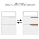 Ver imagem 6 de Kit 2 Mesas de Cabeceira 2 Gavetas Sara Flex Branco/freijó