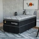 Ver imagem 1 de Cama Box Solteiro + Colchão Comfort Class Pillow Top 88x188 Preto/suede Preto