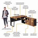 Ver imagem 3 de Escrivaninha com Balcão Lateral 170cm 1 Porta 2 Gavetas Flex Multimóveis CR25307