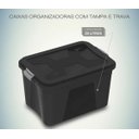 Ver imagem 2 de Caixa Organizadora Multiuso Plástica 20 Litros Kit 3 Peças:preto