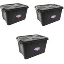 Ver imagem 1 de Caixa Organizadora Multiuso Plástica 20 Litros Kit 3 Peças:preto