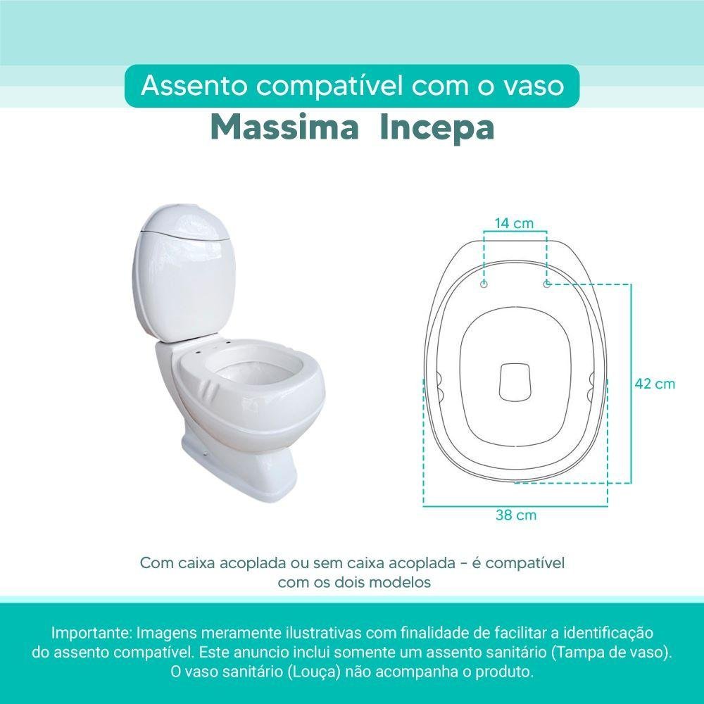 Tampa Vaso Sanitário Madeira Laqueada Massima Branco para Bacia Incepa - 3