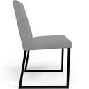 Ver imagem 7 de Kit 06 Cadeiras Para Sala De Jantar Base Aço Industrial Preto Dafne L02 Suede Cinza - Lyam Decor