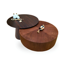 Ver imagem 1 de Conjunto Mesas de Centro Dallas Nogueira 80cm Massacar 60cm