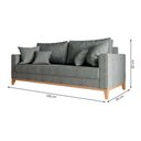 Ver imagem 2 de Kit Sofá 3 Lugares e 2 Poltronas Beny com Base de Madeira Linho