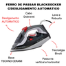 Ferro de Passar Roupas a Vapor BlackDecker Eletrico Base Antiaderente Ceramica C/ Desligamento Autom - 2