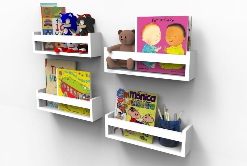 Prateleiras para Livros Infantis Montessoriana 40cm 4 Peças