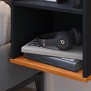 Ver imagem 3 de Kit 2 Mesinhas Decorativas Quarto Mesa de Cabeceira Madri Suspensa Divisória Nicho - Preto/cinamomo