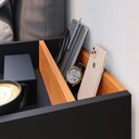 Ver imagem 4 de Kit 2 Mesinhas Decorativas Quarto Mesa de Cabeceira Madri Suspensa Divisória Nicho - Preto/cinamomo