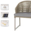 Ver imagem 4 de 1 Cadeira Noronha Aluminio Micro Pintura Champanhe, Tr. Telinha Corda Nautica Rami, Estofado -