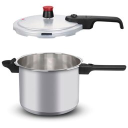 Panela de Pressão 4,5 L Rochedo com Fechamento Externo Alumínio Antiaderente Clássico e Tampa Polida - 2 Panela de Pressão 4,5 L Rochedo com Fechamento Externo Alumínio Antiaderente Clássico e Tampa Polida - 2