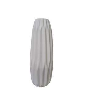 Vaso Decorativo Em Cerâmica Branco - P