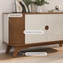 Ver imagem 2 de Buffet 2 Portas para Sala e Cozinha Tivoli 140 Cm - Mel C/ Off White