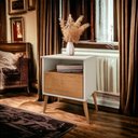 Ver imagem 1 de Mesa de Cabeceira Cancun Off White e Naturalle Bechara