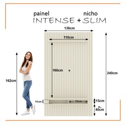 Painel Ripado para Tv até 55 Polegadas Intense com Nicho 139cm - 10