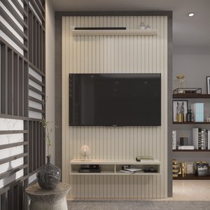 Painel Ripado para Tv até 55 Polegadas Intense com Nicho 139cm