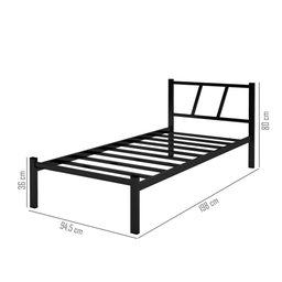 Cama Solteiro Bruna 100% Aço Ferro Industrial Resistente - 3