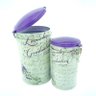 Conjunto de Latas Redondas - 2 Peças - Lavanda Provençal em Met - 1