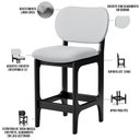 Ver imagem 4 de Kit 05 Banquetas Baixa Bar Cozinha Sala Jantar Fixa Betta L02 Preto Linho Cinza - Lyam Decor Banquet
