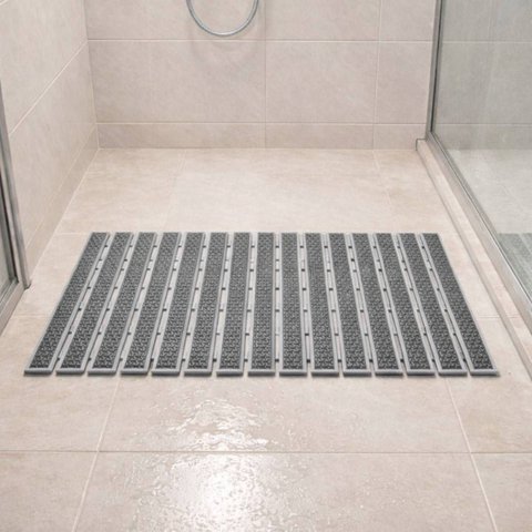 Tapete Antiderrapante com Ventosa Box Banheiro Deck:deck Cinza/0,40x0,70m