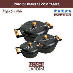Conjunto Panelas Ferro Mineira 7 Peças - Durável e Versátil - 5