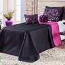 Kit Cobre Leito Game Win Preto/pink Dupla Face C/ Almofadas Solteiro 05 Peças Dourados Enxovais - 1