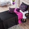 Kit Cobre Leito Game Win Preto/pink Dupla Face C/ Almofadas Solteiro 05 Peças Dourados Enxovais - 2