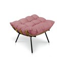 Ver imagem 4 de Kit Poltrona E Puff Costela Suede Rosê