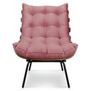 Ver imagem 7 de Kit Poltrona E Puff Costela Suede Rosê
