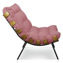 Ver imagem 6 de Kit Poltrona E Puff Costela Suede Rosê