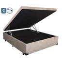Ver imagem 2 de Cama Box Baú Casal Conforto Suede Bege + Colchão Casal Conforto Espuma D33 26x138x188