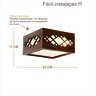 Luminária Decorativa Madeira Plafon Pipa 20cm:Pau Ferro - 3