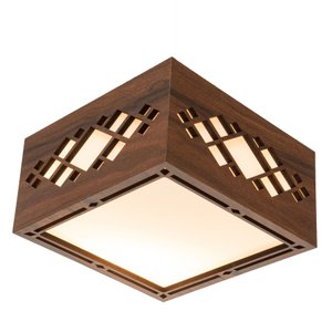 Luminária Decorativa Madeira Plafon Pipa 20cm:Pau Ferro