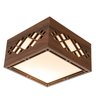 Luminária Decorativa Madeira Plafon Pipa 20cm:Pau Ferro - 1