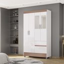 Ver mais imagens de Guarda Roupa 4 Portas Espelho 102 Cm 10090 Branco Camarim Vlr