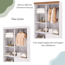 Ver imagem 5 de Guarda Roupa 4 Portas Espelho 102 Cm 10090 Branco Camarim Vlr
