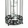 Porta Velas de Mesa Gaiola e Pássaro em Metal e Vidro - 70x22 cm - 3
