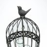 Porta Velas de Mesa Gaiola e Pássaro em Metal e Vidro - 70x22 cm - 2