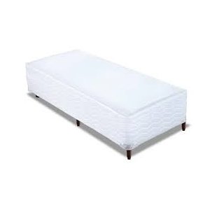 Cama (Box Solteiro+Colchão D33) 88x188x17 Sintético Branco
