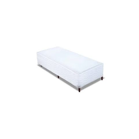 Cama (Box Solteiro+Colchão D33) 88x188x17 Sintético Branco