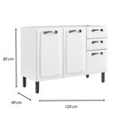 Ver imagem 5 de Balcão em Aço 120cm 3 Portas e 2 Gavetas sem Tampo New Premium Itatiaia