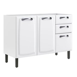 Balcão em Aço 120cm 3 Portas e 2 Gavetas sem Tampo New Premium Itatiaia - 1