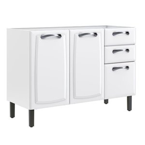 Balcão em Aço 120cm 3 Portas e 2 Gavetas sem Tampo New Premium Itatiaia