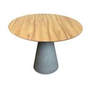 Ver imagem 1 de Mesa de Jantar Cone 130cm Tampo Nogueira Cinza Claro